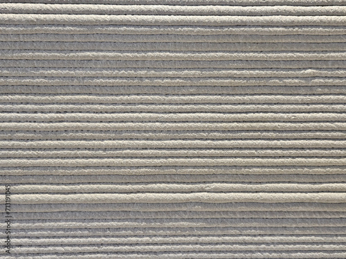 Closed up of the 3d printing in concrete material in horizontal line