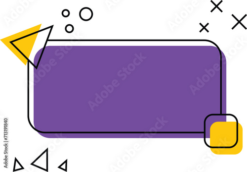 Purple and yellow Quote bubbles , abstract poster banner. Vector illustration