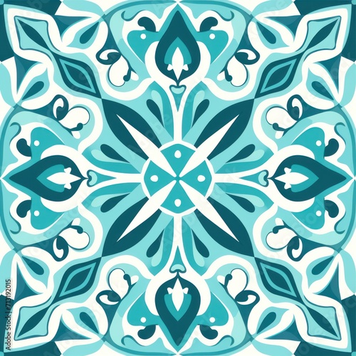 Aqua aperiodic geometric seamless patterns for hydraulic tile  © Celina