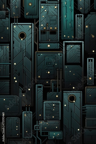 Black tiles, seamless pattern, SNES style  © Celina
