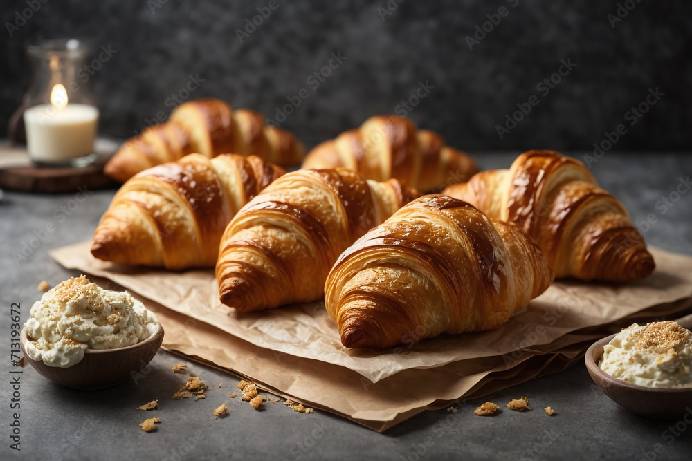 croissant on a table