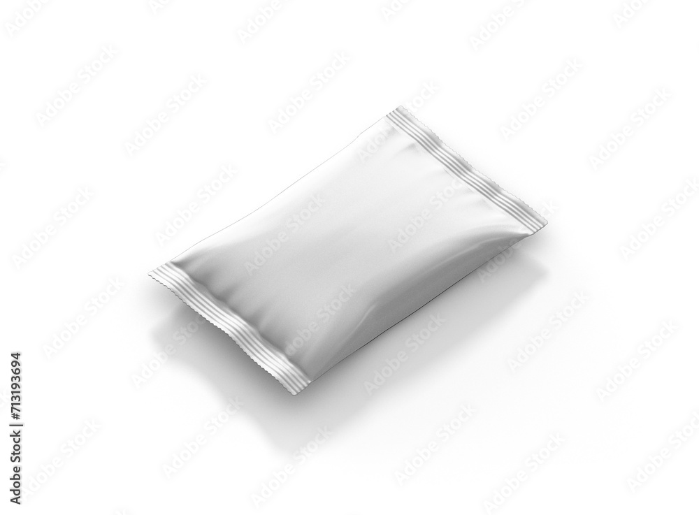 Food snack pillow bag on white background can be use for template your design, promo and adv.