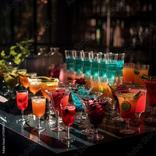 A table topped with lots of glasses filled with drinks