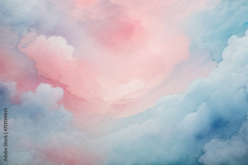 light blue and pink background with watercolor