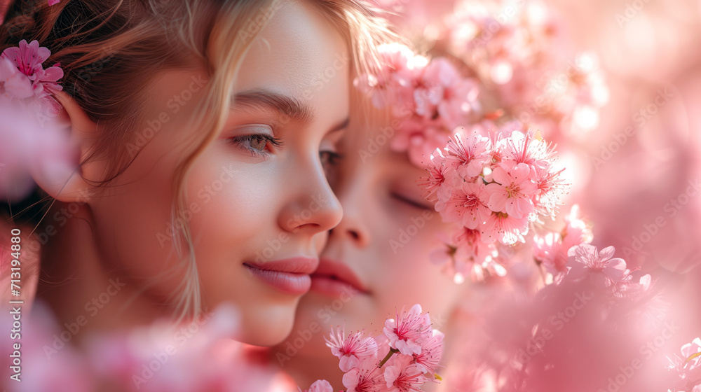 Mothers day, mother and daughter background Mothers day, mother and daughter background