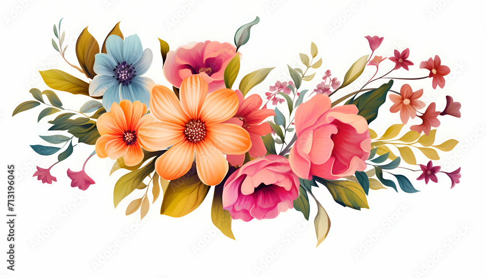 Fototapeta premium Bouquet of colorful freesia flowers isolated on white background