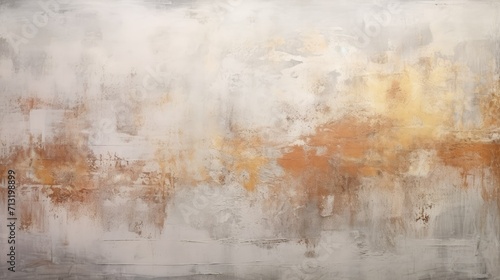 Abstract painting in grey and silver with gold accents, modern decoration, contemporary art