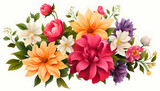 Vintage floral background with spring flowers. Hand drawn  illustration.