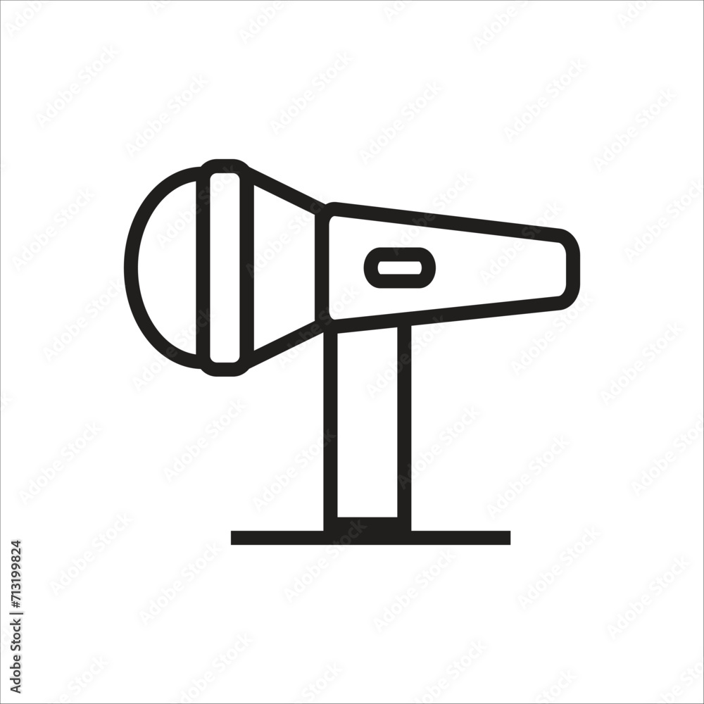 mic vector icon line template mic vector icon line template