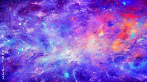 Abstract Violet and Blue Impressionistic Watercolor Painting Texture Background with Vivid Energy Explosions  Light Red  and Azure Hues