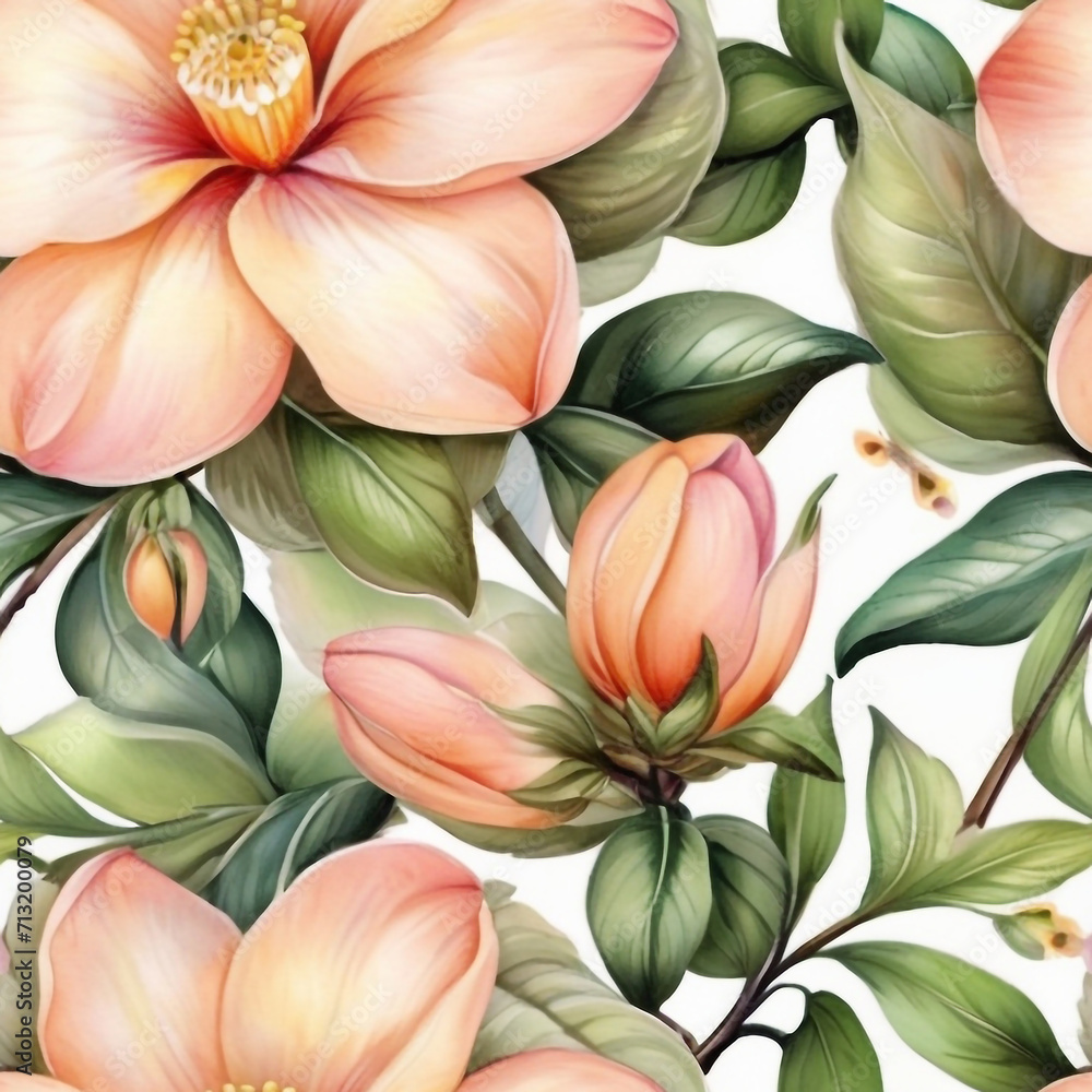 Obraz premium seamless pattern of beautiful wild flowers