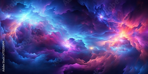Abstract neon purple clouds, space clouds background. Image for a postcard or poster