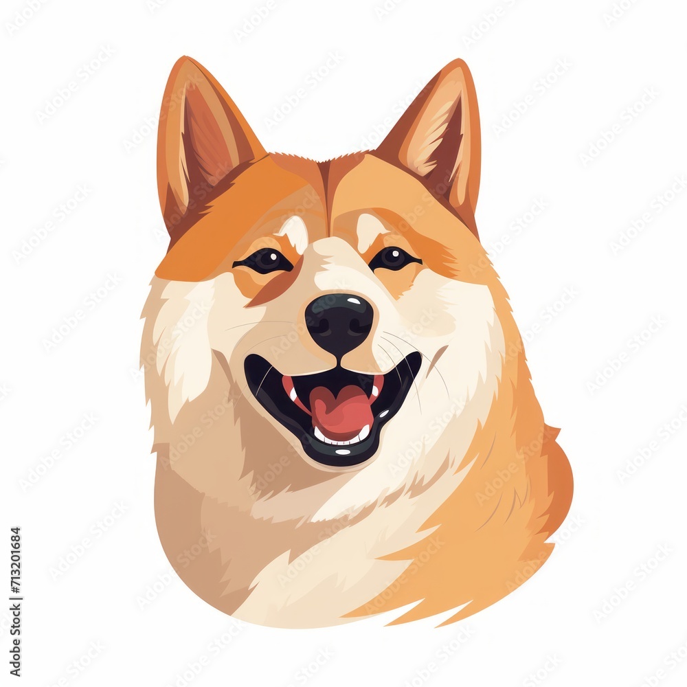 Shiba_Inu_dog in flat design style on white background Shiba_Inu_dog in flat design style on white background
