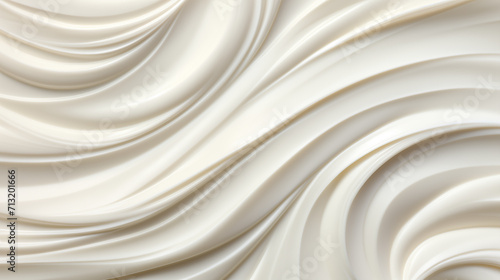Abstract wallpaper with white liquid yogurt surface. Background, texture.