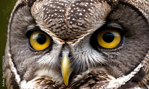A Generative AI photo of Great Gray Owl's Enigmatic Yellow Eyes