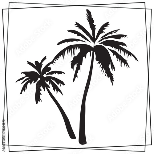 Palm tree Silhouette, cute Palm Vector Silhouette, Cute Palm cartoon Silhouette, Palm vector Silhouette, Palm tree icon Silhouette, Palm vector	