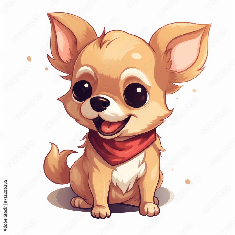Chihuahua_dog in kawaii style on white background Chihuahua_dog in kawaii style on white background