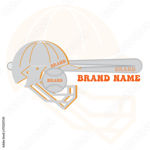 Free vector gradient flat baseball logo template.