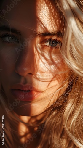 Portrait Photo of a beautiful blonde woman photo