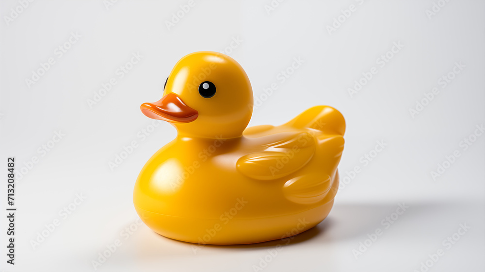 Yellow rubber duck on a white background. Yellow rubber duck on a white background.