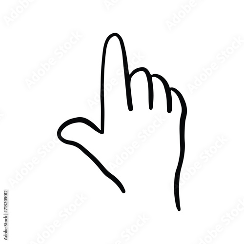 Children's hand gestures in doodle style isolated. Hand drawn human hands expressing various signs and symbols with fingers 