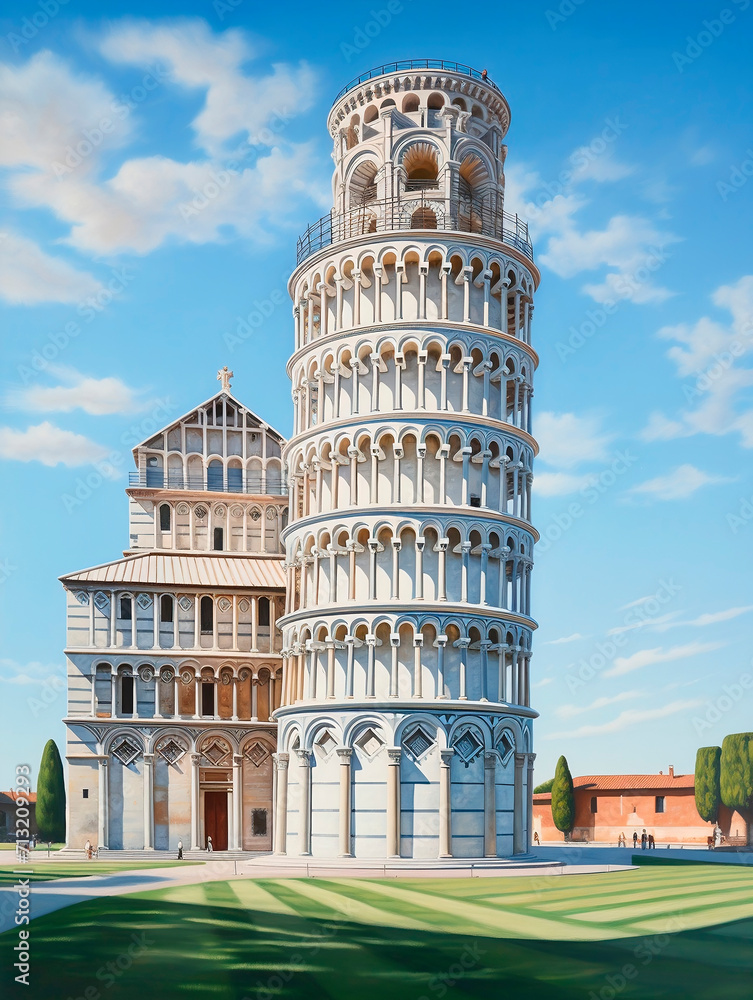 The Leaning Tower of Pisa in Tuscany, Italy