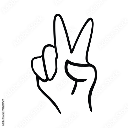 Children's hand gestures in doodle style isolated. Hand drawn human hands expressing various signs and symbols with fingers 