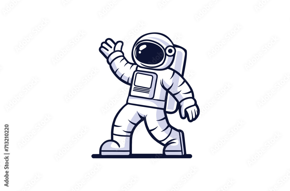 Cute Astronaut Cartoon Vector Icon Illustration. Science Food Icon Concept Isolated Premium Vector. Flat Cartoon Style