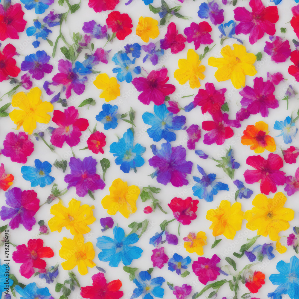 flowers. Abstract seamless pattern. AI generated.