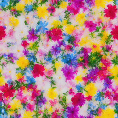 flowers. Abstract seamless pattern. AI generated.