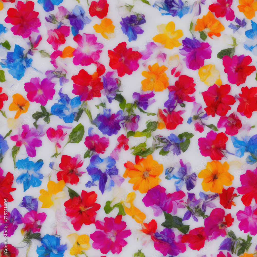 flowers. Abstract seamless pattern. AI generated.