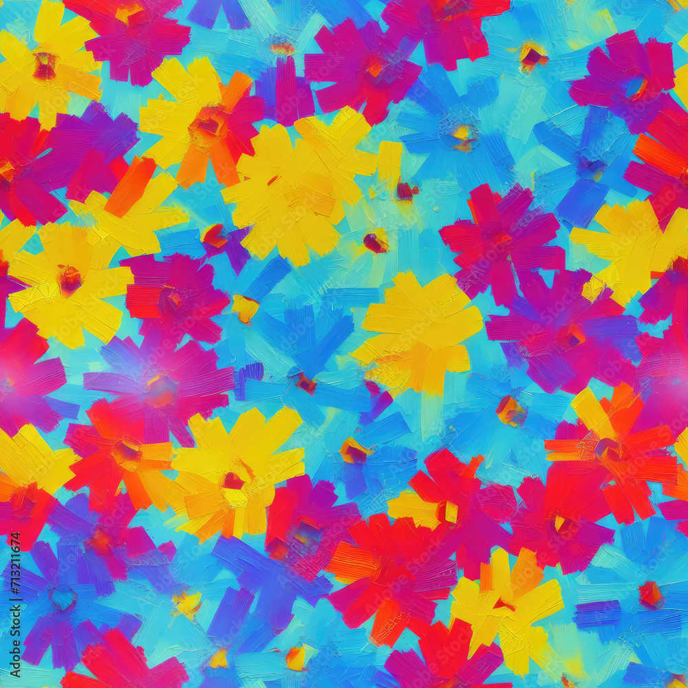 flowers. Abstract seamless pattern. AI generated. flowers. Abstract seamless pattern. AI generated.