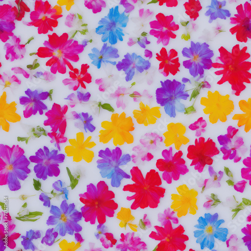 flowers. Abstract seamless pattern. AI generated.