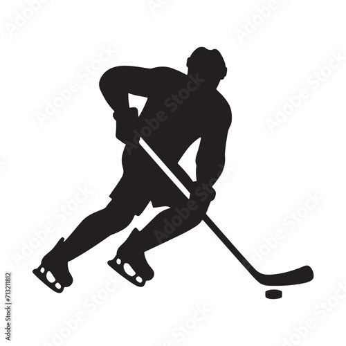 Sporting Symphony: Hockey Player Silhouette Ensemble in a Harmonious Blend of Athletic Artistry - Hockey Illustration - Athlete Vector 