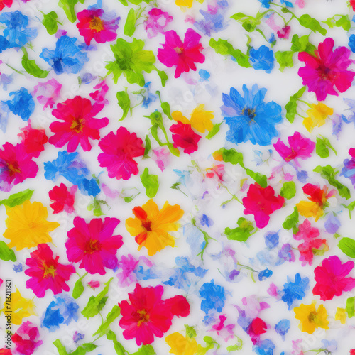 flowers. Abstract seamless pattern. AI generated.