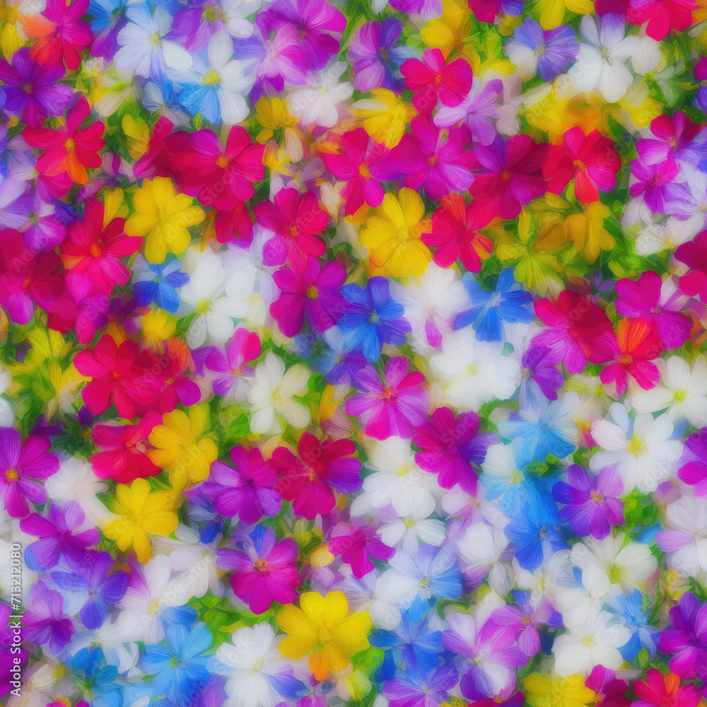 flowers. Abstract seamless pattern. AI generated.