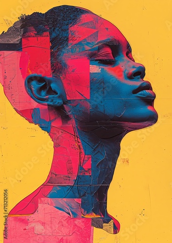 Angry Risograph Art Poster Modern Eclectic Abstract