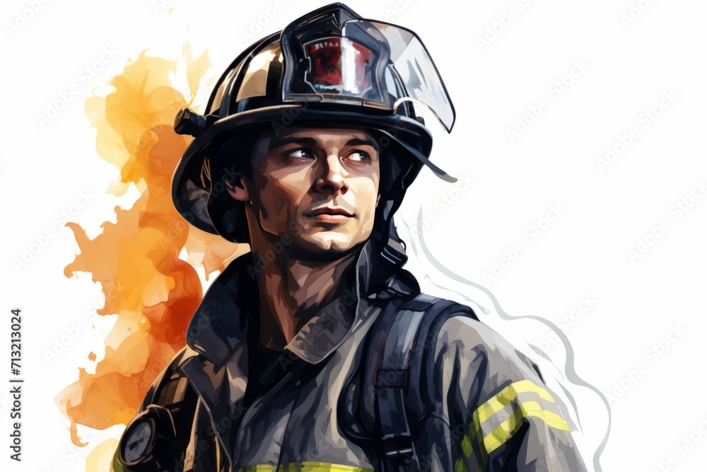 portrait of a firefighter wearing a helmet portrait of a firefighter wearing a helmet