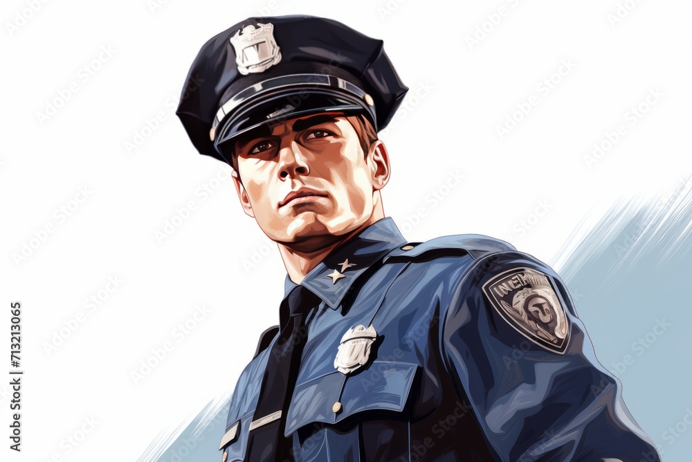 portrait of a police officer on white background portrait of a police officer on white background