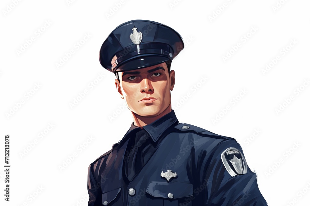 portrait of a police officer on white background portrait of a police officer on white background