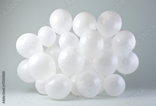 Set of white balloons