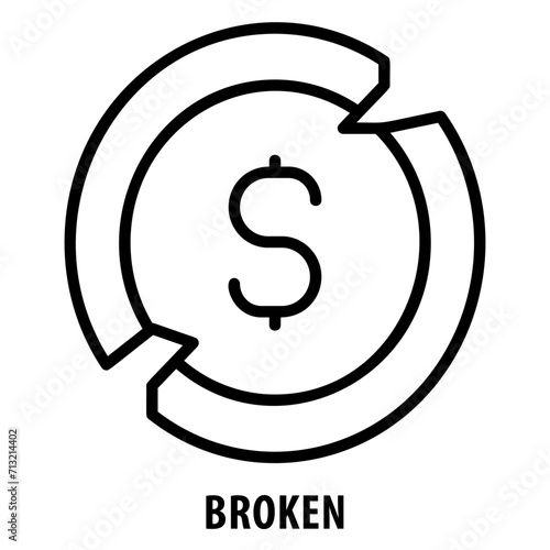 Broken, icon, Broken, Damaged, Shattered, Fragmented, Destroyed, Ruined, Wrecked, Broken Icon, Cracked, Dismantled