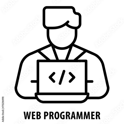 Web Programmer, icon, Web Programmer, Website Developer, Web Programming, Web Programmer Icon, Coding, Website Coding, Programming, Code Writing, Coding Languages