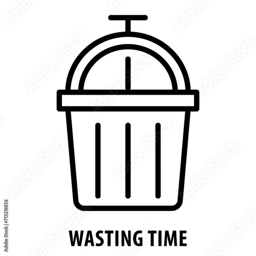 Wasting time, icon, Wasting Time, Time Waste, Clock and Waste, Wasted Time Icon, Unproductive Time, Time Loss, Inefficient Time, Idle Time