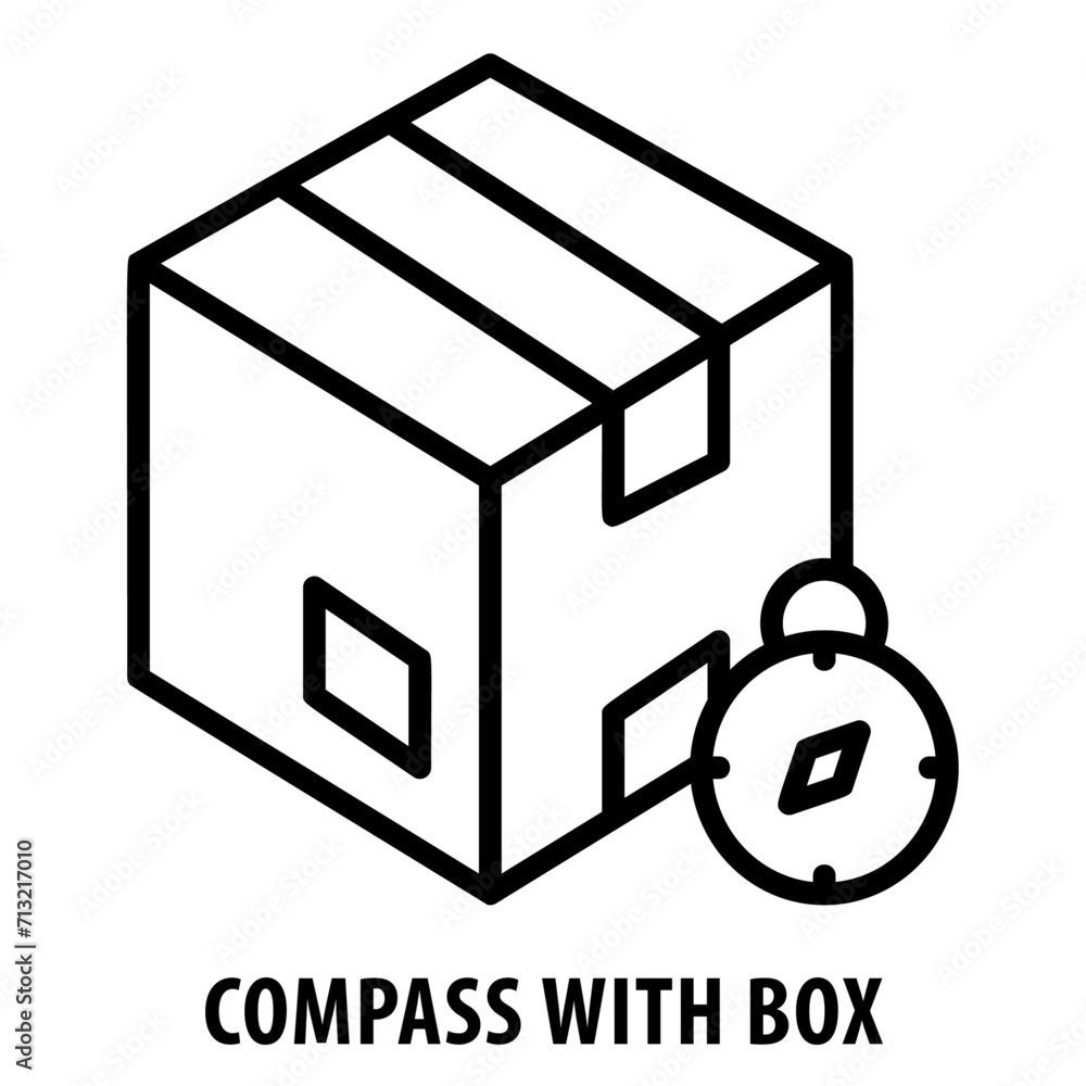 Compass With Box, icon, Compass With Box, Navigation Icon, Directional