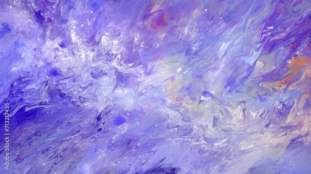 Abstract Purple, White, and Blue Marble Fluid Acrylic Painting Texture Background in Light Purple and Dark Azure Tones