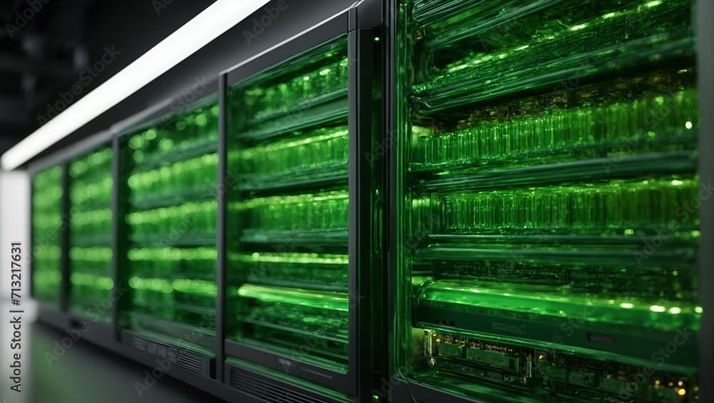 Server Data Center With Green Lights Server Data Center With Green Lights