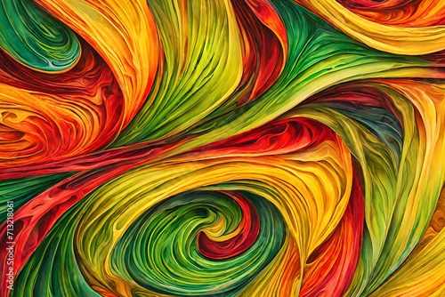 Masterpiece Bursting With Vibrant Vivid Chroma Colors  Gradients of Yellow  Red and Green  JPG 300Dpi 10800x7200 