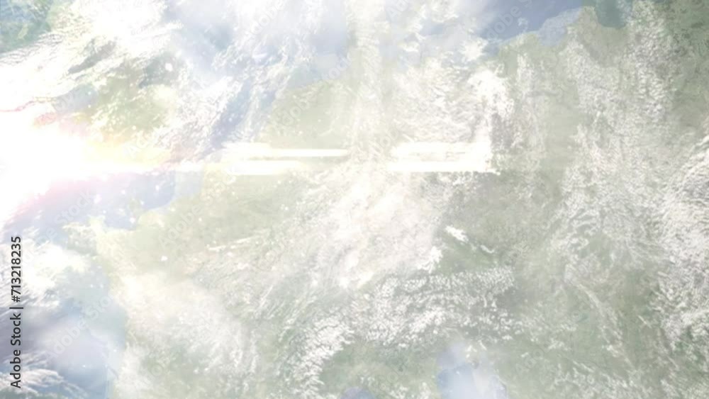 Zoom in from space and focus on Muhlheim am Main, Germany. 3D Animation. Background for travel intro. Elements of this image furnished by NASA Zoom in from space and focus on Muhlheim am Main, Germany. 3D Animation. Background for travel intro. Elements of this image furnished by NASA