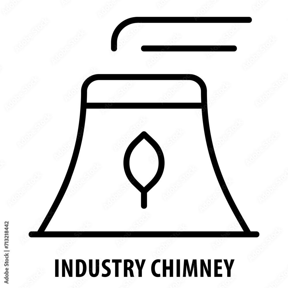 Industry Chimney, icon, Industry Chimney, Factory Chimney, Industrial Smokestack, Chimney Icon, Industrial Emissions, Manufacturing, Air Pollution, Industrial Symbol